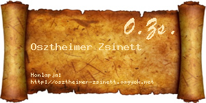 Osztheimer Zsinett névjegykártya
